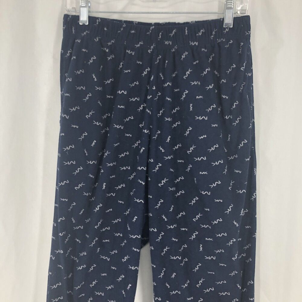 Michael Kors Navy MK Logo All Over Print Loungewear Pajama/Pants Bottoms Small